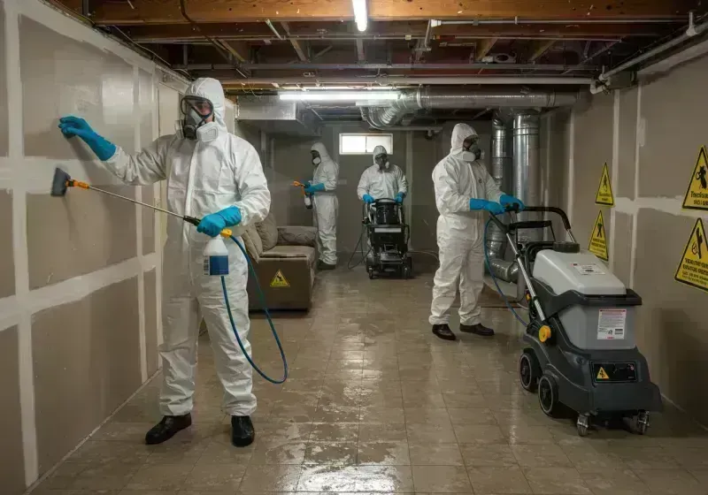 Basement Moisture Removal and Structural Drying process in Barren County, KY